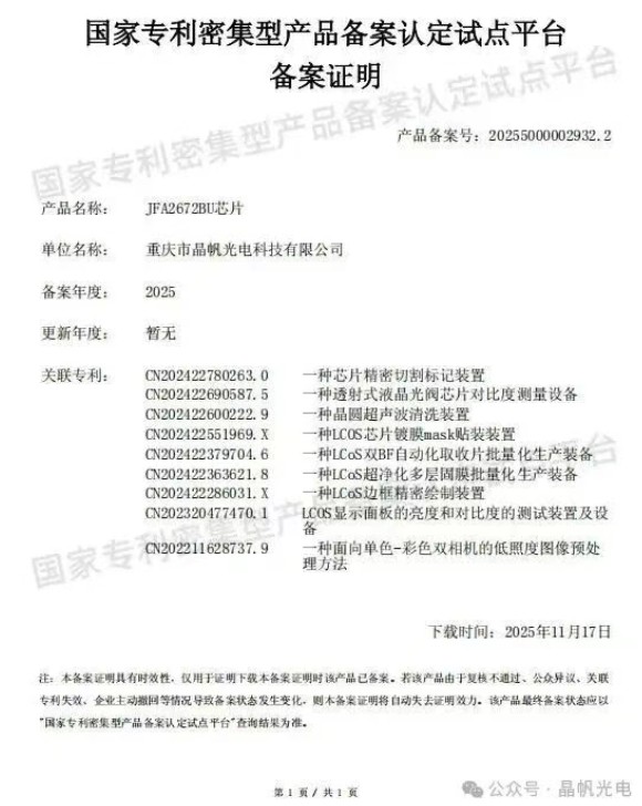双重认证！晶帆光电两款核心产品斩获9项专利 +通过“国家专利密集型产品认定”硬核实力领跑行业3.jpg